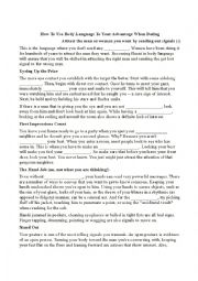 English Worksheet: February 14th worksheet - Body language