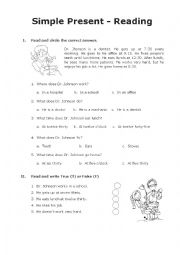 English Worksheet: Reading - Simple Present