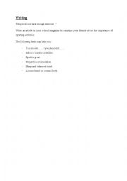 English Worksheet: sporting activities