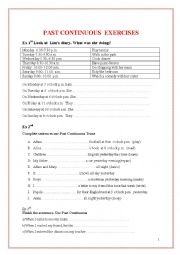 English Worksheet: Past Continuous