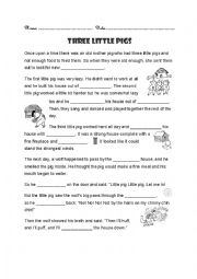 English Worksheet: Three Little Pigs Fill in the blanks