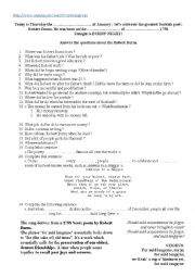 English Worksheet: Robert Burns - January 25th - 