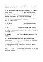 English Worksheet: Phrasal verbs - take