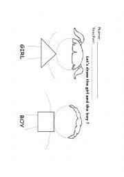 English Worksheet: Parts of the body - boy and girl