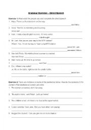 English Worksheet: Direct Speech