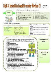 English Worksheet: Unit 3: inventive creative minds