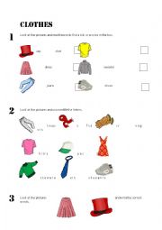 English Worksheet: Clothes