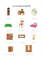 FURNITURE ELEMENTARY VOCABULARY