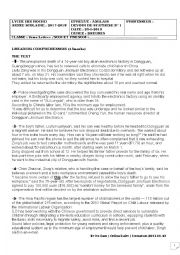 English Worksheet: End of Semester Test N1