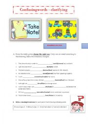 WORKSHEET ABOUT CONFUSING WORDS