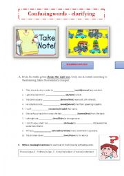 English Worksheet: WORKSHEET ABOUT CONFUSING WORDS