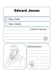 English Worksheet: Edward Jenner Worksheet