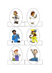 English Worksheet: Finger puppets (JOBS)