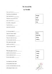 English Worksheet: Rhyming words (songs)