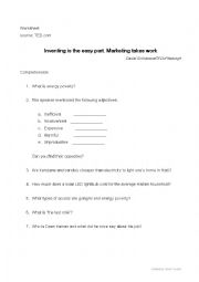 English Worksheet: Worksheet based on a TED talk: Inventing is the easy part. Marketing takes work