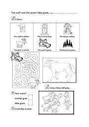 English Worksheet: The crazy wolf