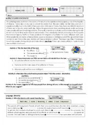 English Worksheet: test 3 nineth form 