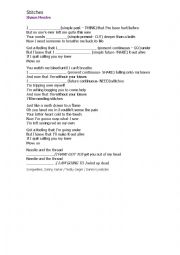 English Worksheet: Stiches- song lyrics