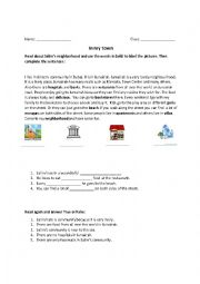 English Worksheet: in my neighborhood 