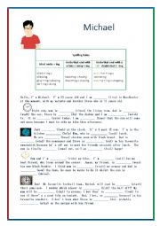English Worksheet: Michael - present continuous