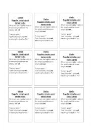 English Worksheet: Past simple regular verbs key ring reminder