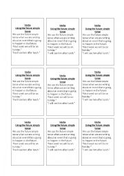 English Worksheet: key ring future simple verbs