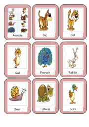 English Worksheet: animal flashcards