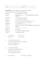 English Worksheet: Conversation