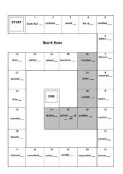 English Worksheet: Adjectives followed by prepositions-Board game