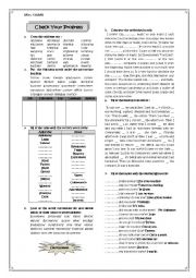 English Worksheet: Check Your Progress