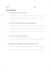 English Worksheet: YEAR 5 KSSR UNIT 5 SELF PROTECTION