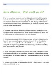 English Worksheet: Dilemmas worksheet 