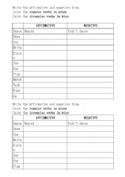 English Worksheet: PAST VERBS
