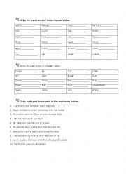 English Worksheet: Simple past exercises