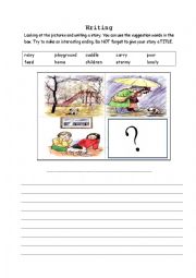 English Worksheet: sequence pictures writing