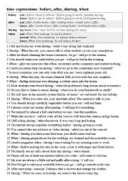 English Worksheet: Prepositions of time: before, after, during, when