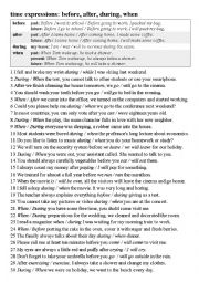 English Worksheet: Prepositions of time: before, after, during, when