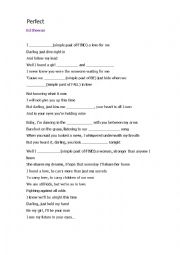 English Worksheet: Perfect - Ed Sheeran