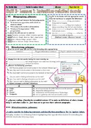 English Worksheet: 4th year Unit3-Lesson1: Invention-related words