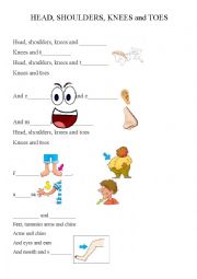 English Worksheet: Head, shoulders, knees and toes