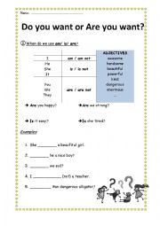 English Worksheet: Do you or Are you?