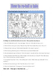 English Worksheet: Cinderella speak&write