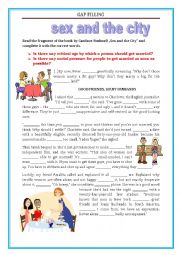 English Worksheet: Sex and the City - Gap filling - FCE, CAE - revision