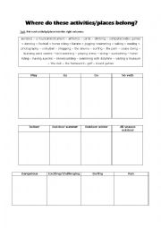 English Worksheet: Free time activities