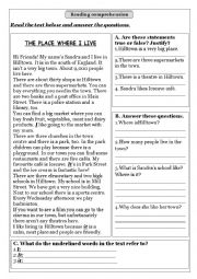 English Worksheet: My town