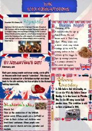 English Worksheet: UK Celebrations (1)