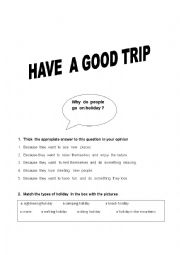 English Worksheet: HAVE A TRIP