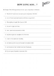 English Worksheet: How long ago