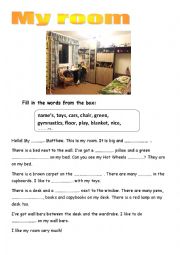 English Worksheet: My Room