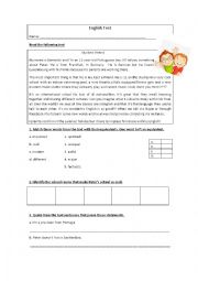 English Worksheet: Friends and School